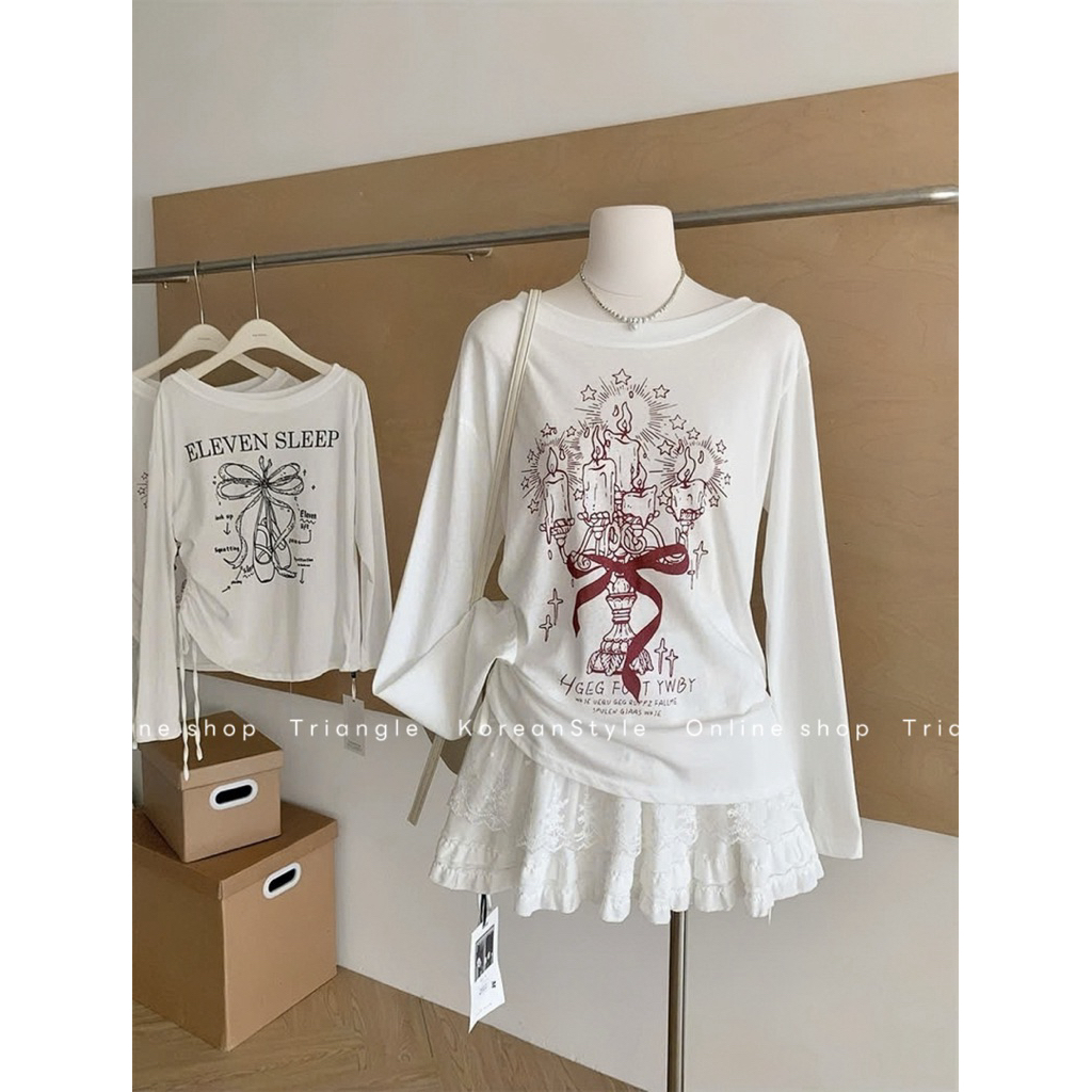 TRIANGLE - Eleven Shirt (Cân nhắc kỹ, return is not welcomed)- Áo thun dài tay mỏng phong cách Hàn Quốc