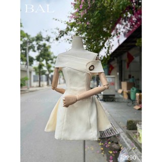 Váy xước trễ vai Eva hamichi