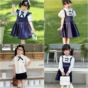 Váy Bé Gái Phối Nơ Siêu Xinh, Đầm Set Váy Cho Bé Đi Học Đi Chơi Size 2-12 Tuổi (12-45kg) J3007 J3008 J3009 J3010