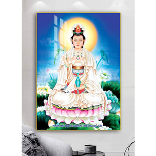 Tranh Quan Thế Âm Bồ Tát tráng gương