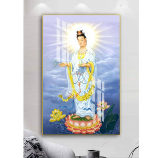 Tranh Quan Thế Âm Bồ Tát tráng gương