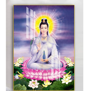 Tranh Quan Thế Âm Bồ Tát tráng gương