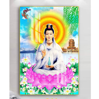 Tranh Quan Thế Âm Bồ Tát tráng gương