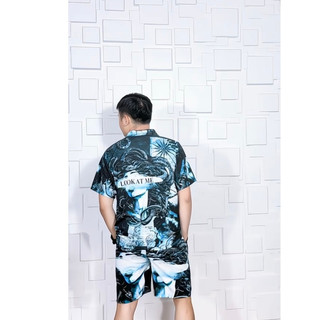 Set lụa nam Họa tiết Medusa thời trang cao cấp chất mềm mịn, mát mẻ, thiết kế trẻ trung cá tính.