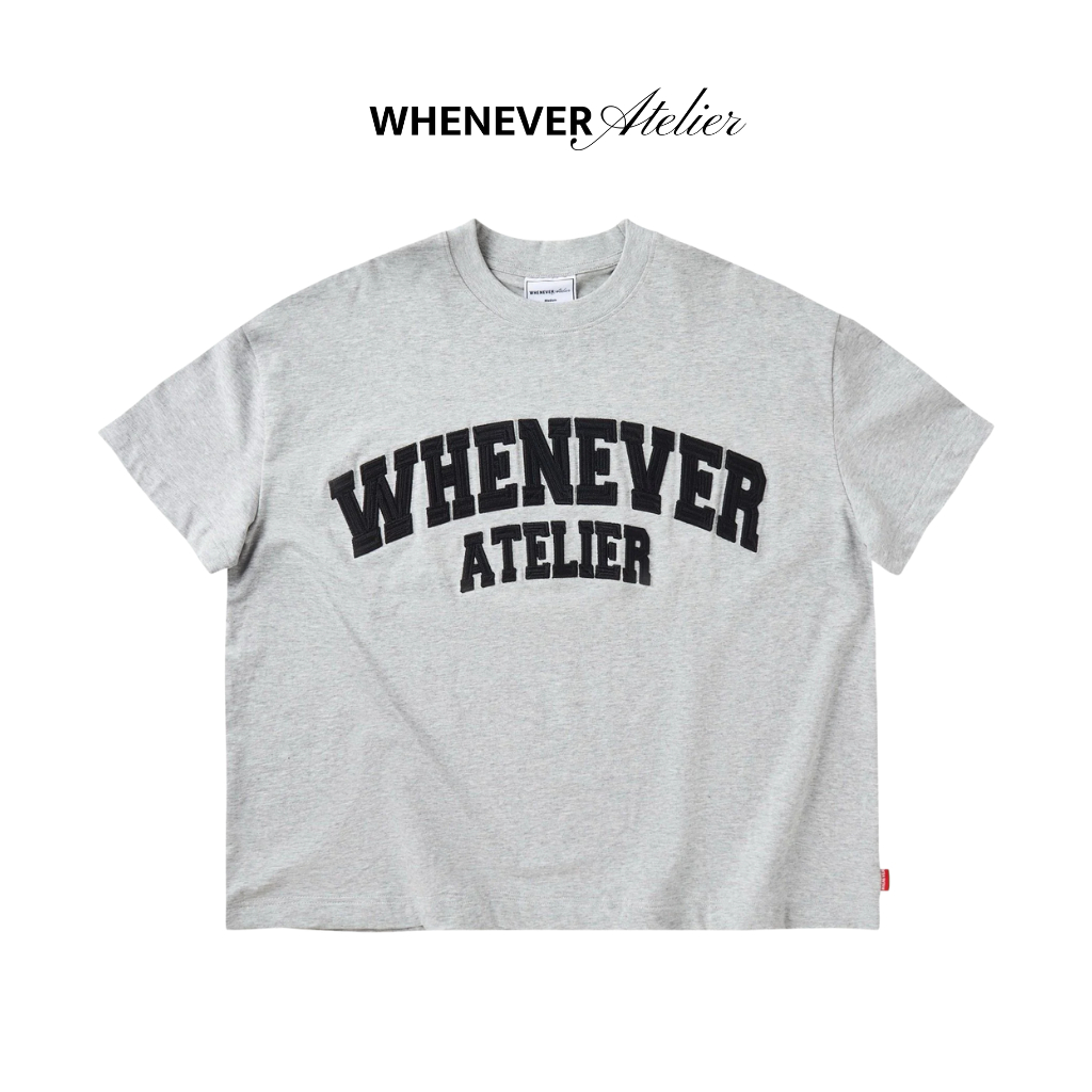 WHENEVER Áo Thun Whenever Logo Embroidered 100% Cotton Form Boxy Unisex ...