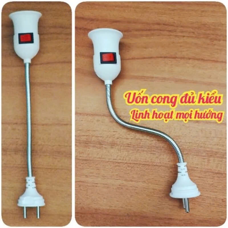 Đuôi đèn E27 công tắc lò xo, chịu nhiệt tốt, chất lượng cao, công tắc bền tiện dụng