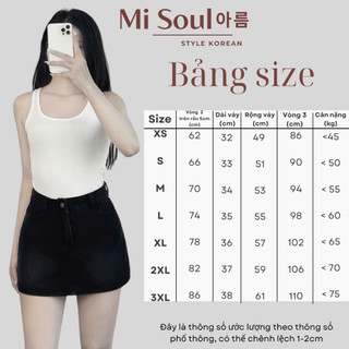 Chân Váy Jean Dáng Chữ A Có Lót Trong Cạp Cao Cài Cúc Bigsize MiSoul, Váy Bò Ngắn Có Khóa Kéo 312