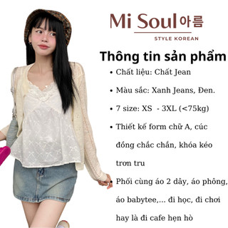 Chân Váy Jean Dáng Chữ A Có Lót Trong Cạp Cao Cài Cúc Bigsize MiSoul, Váy Bò Ngắn Có Khóa Kéo 312