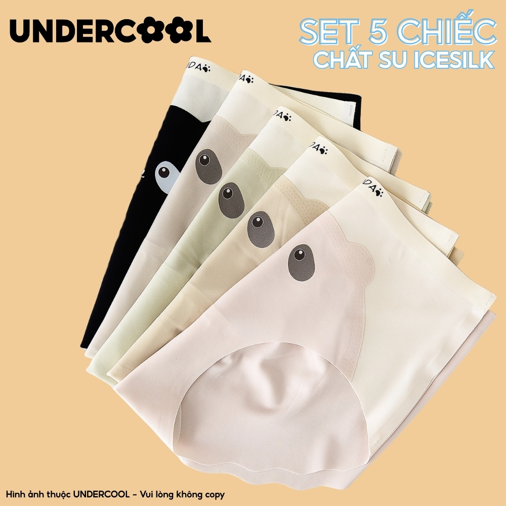 Set 5 Quần Lót Nữ Su Đúc Seamless UNDERCOOL Họa Tiết Gấu Panda Mềm Mịn Thoáng Mát Nhẹ, Không Viền, Co Giãn Tốt CB-QL69
