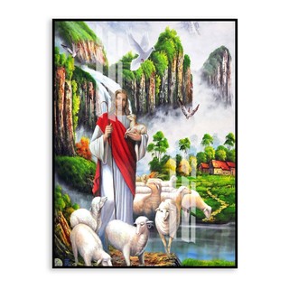 Tranh Công Giáo – Đức Mẹ & Chúa Giêsu tráng gương