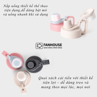 Bình giữ nhiệt Tyeso PICKLEBALL  bình nước giữ nhiệt thể thao Fan House 900ml, inox 304 cao cấp