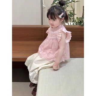 [B&G] Sét bộ áo ren hồng bánh bèo phối cùng quần culottes, chân váy cho bé gái từ 10-45kg(2-12 tuổi)