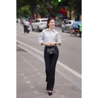 Quần Denim LQ134 ống loe cạp cao dáng dài