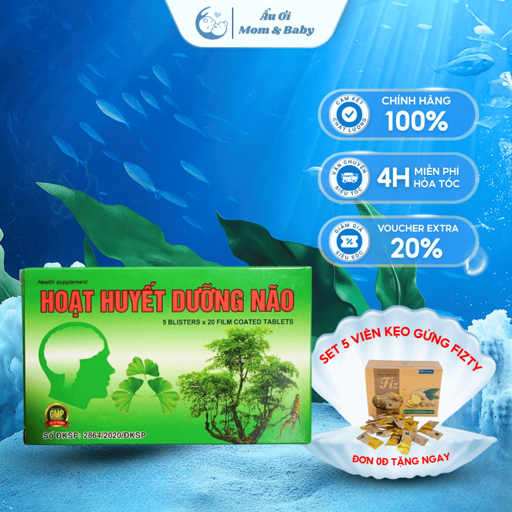 [CHÍNH HÃNG] Hoạt Huyết Dưỡng Não Đại Uy - Giúp Bổ Não, Tăng Cường Tuần Hoàn Não - Hộp 100 Viên