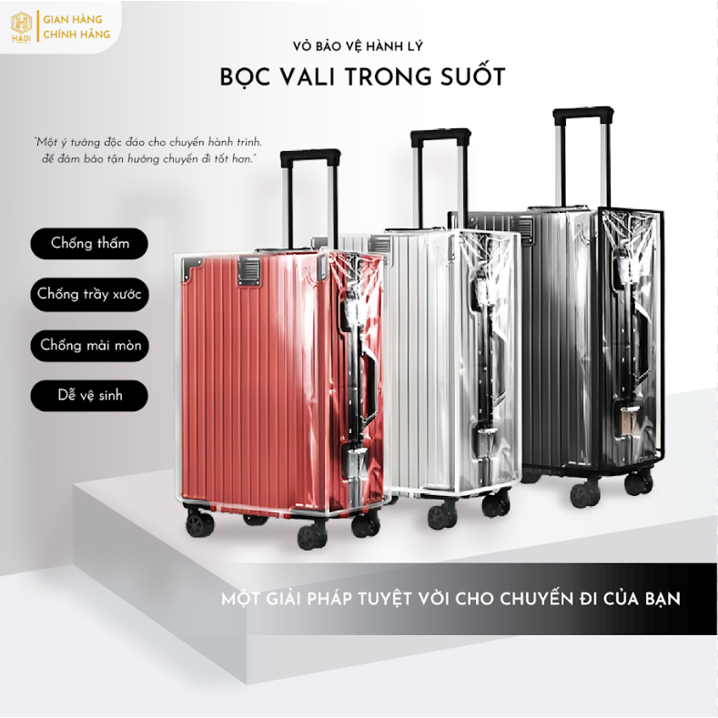 ÁO TRÙM VALI VỎ BẢO VỆ TÚI BỌC VALI ĐỦ SIZE 20-22-24-26-28-29-30