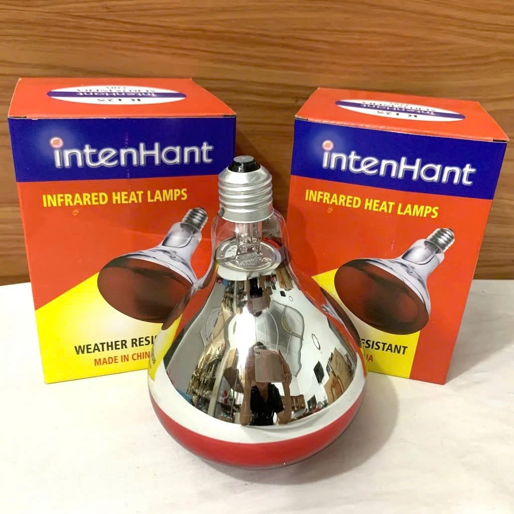 Bộ Combo 2 Bóng Đèn Hồng Ngoại IntenHant Úm Gà, Sưởi Gia Súc, Gia Cầm Công Suất 45W,75W,100W, 150W, 175W, 200W,