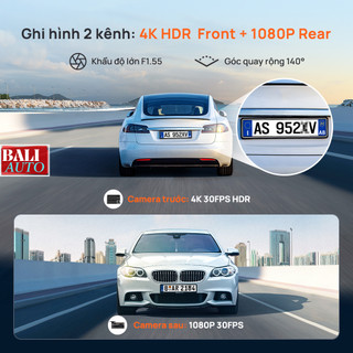 Camera hành trình 70mai 4K A800SE có HDR, chế độ nhìn đêm siêu việt, pin siêu tụ điện, có GPS