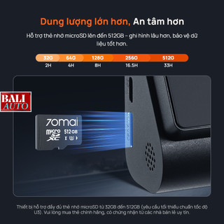 Camera hành trình 70mai 4K A800SE có HDR, chế độ nhìn đêm siêu việt, pin siêu tụ điện, có GPS