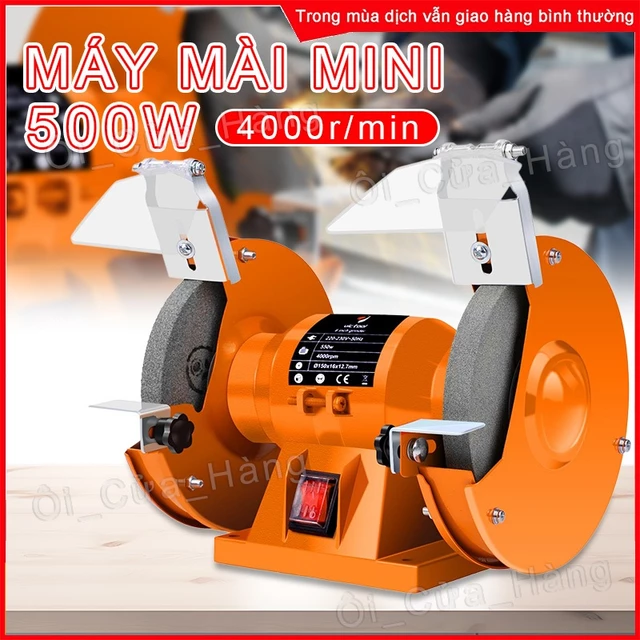 Máy mài 2 đá 6inch Máy mài mini 550W máy mài hai đá máy mài để bàn, mài dao kéo, mài mũi khoan