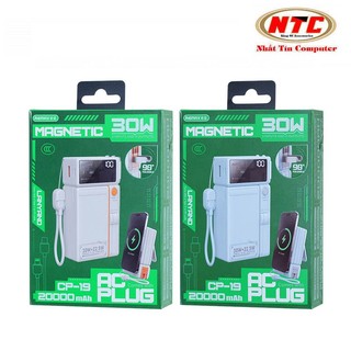 [Có 3C] Sạc Dự Phòng không dây 15W Remax CP-19 20000mAh PD 30W QC 22.5W sạc tường, kèm cáp TypeC to LaiNing