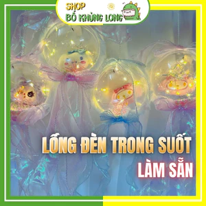 Lồng Đèn Trung Thu Led Cầu Nhựa Trong Suốt 5 Mẫu Sanrio BB3 Kuromi Melody Kèm Ruy Băng Phát Sáng - BỐ KHỦNG LONG