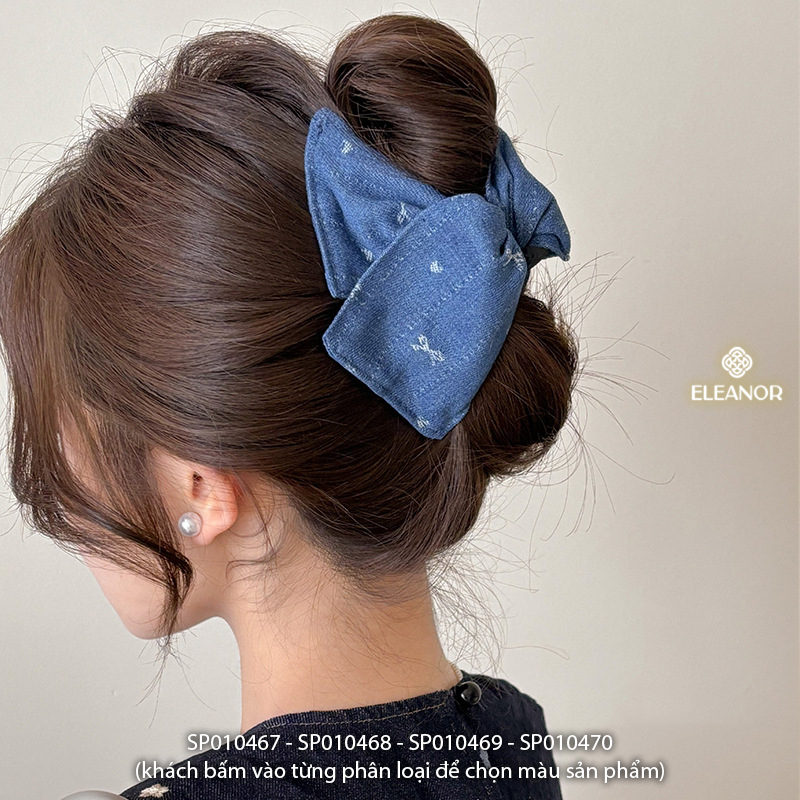 Kẹp tóc nữ Eleanor Accessories càng cua hình tam giác chấm bi phụ kiện tóc kẹp tóc nơ tiểu thư 10467