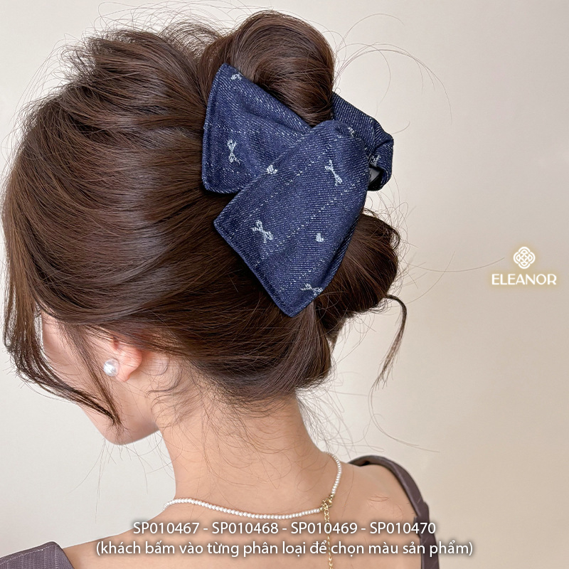 Kẹp tóc nữ Eleanor Accessories càng cua hình tam giác chấm bi phụ kiện tóc kẹp tóc nơ tiểu thư 10467