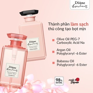 Bộ dầu gội xả phục hồi hư tổn dưỡng tóc bồng mượt Diane Bonheur Grasse Rose hương hoa hồng Pháp