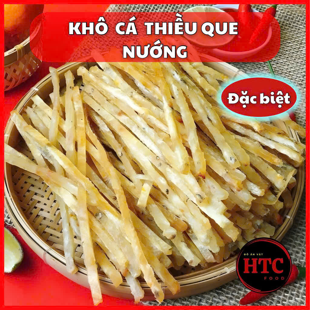 Khô cá thiều que Phú Quốc tẩm gia vị ăn liền loại 1, cá khô nướng ăn liền siêu ngon, ăn vặt HTC Food