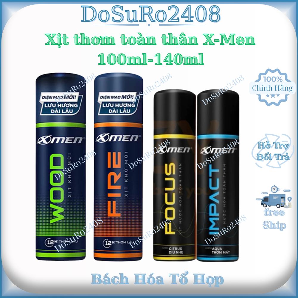 Xịt thơm toàn thân X-Men FIRE/WOOD cho nam lâu 100ml-140ml