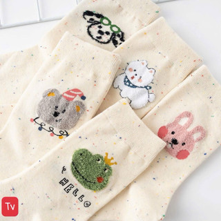 Sét 10 đôi tất cổ cao hoạ tiết cún, thỏ dễ thương, chất mềm mịn TVM020 🌸🌸🌸