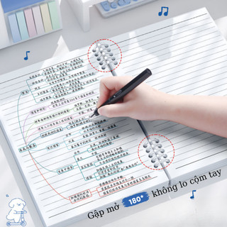Sổ vở còng bìa lót Chibi đơn sắc hoạ tiết Tâm trạng + Ruột Giấy BONZAI