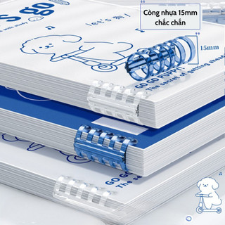Sổ vở còng bìa lót Chibi đơn sắc hoạ tiết Tâm trạng + Ruột Giấy BONZAI