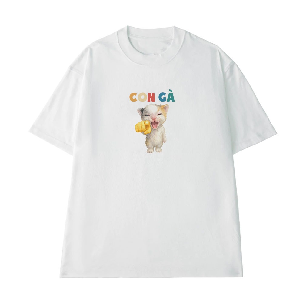 Áo Thun In Chữ Hài Hước Con Gà Câu Nói Text Vui Nhộn Form Rộng Cotton 250gsm In Theo Yêu Cầu