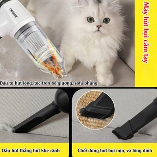 Máy Hút Bụi Cầm Tay Mini Không Dây 6 Đầu Hút, Máy Hút Bụi Ô Tô, Giường Nệm, Lông Chó Mèo