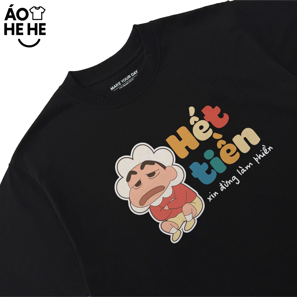 Áo Thun Hài Hước Hết Tiền Xin Đừng Làm Phiền Câu Nói Text Vui Form Rộng Cotton 250gsm