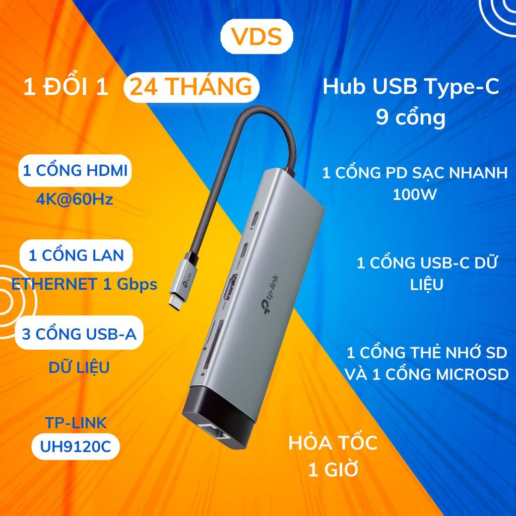 HUB USB TP-Link UH9120C USB Type-C 9 Cổng Kết Nối - HUB TYPE C USB ...