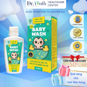 NƯỚC TẮM THẢO DƯỢC BABY WASH HA Giúp da bé mềm mại, giữ độ ẩm tự nhiên Chống rôm sảy, mẩn ngứa, viêm da mụn nhọt