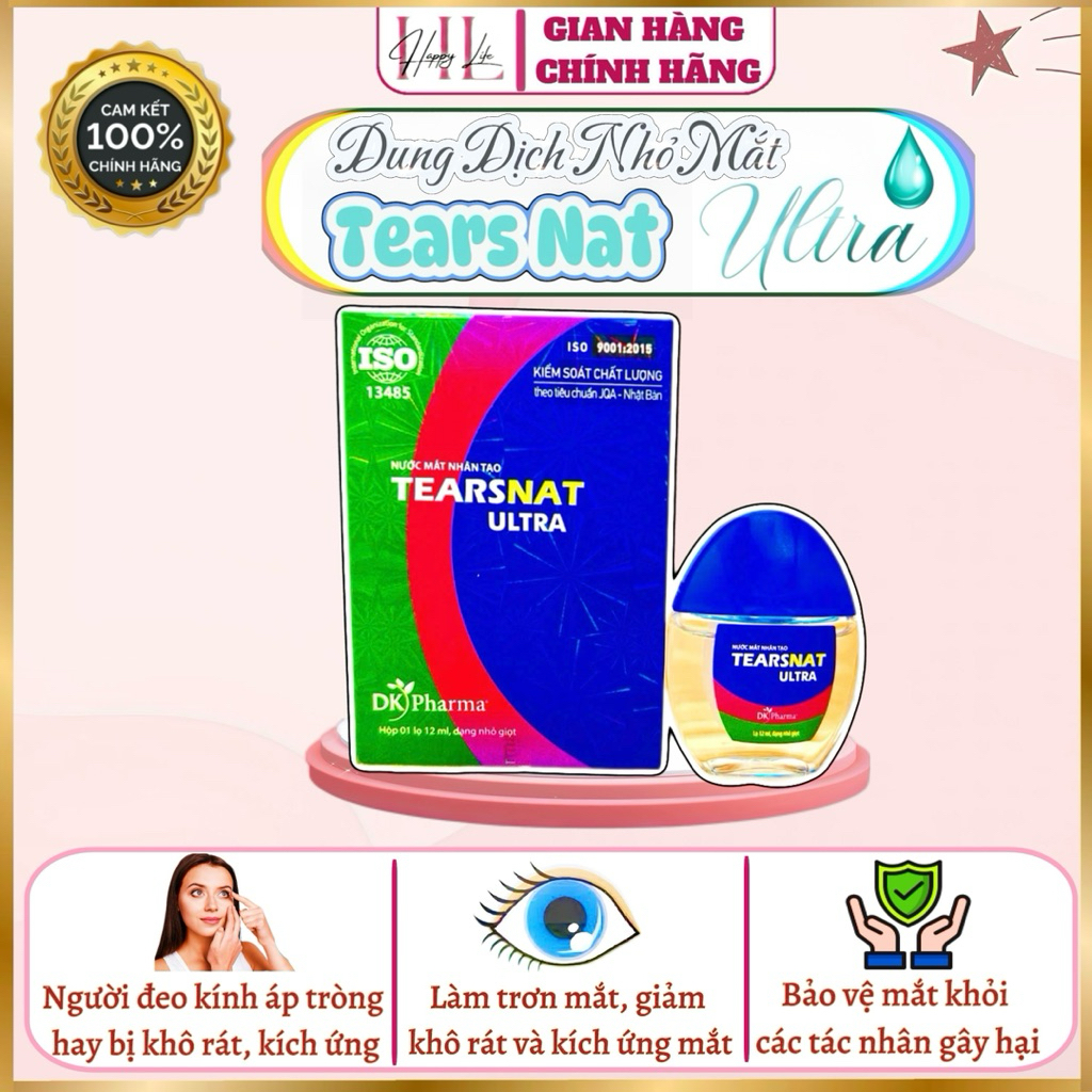 ✅[Chính hãng] Dung dịch nhỏ mắt Tearsnat Ultra 12ml - Dùng cho người sử dụng kính áp tròng, khô rát mắt, kích ứng