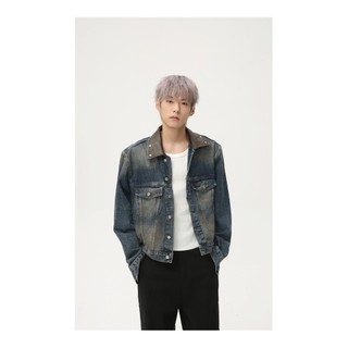 Áo Khoác Denim Jeans Jacket Form Crop Tôn Dáng Cổ Áo Phối Da 2 Color.