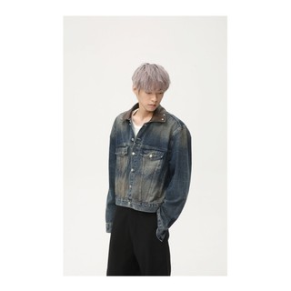 Áo Khoác Denim Jeans Jacket Form Crop Tôn Dáng Cổ Áo Phối Da 2 Color.