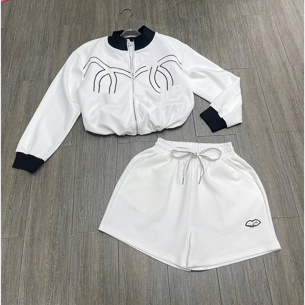 Quần thun short cạp lưng thun màu xám trắng