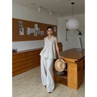 𝗡𝗶𝗺𝗮 𝗟𝗶𝗻𝗲𝗻 - |LY LINEN | Áo Linen cổ yếm xẻ tà