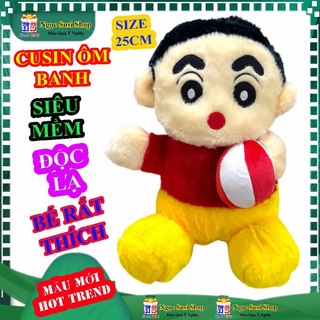 Thú Nhồi Bông Shin Cậu Bé Bút Chì Size 25cm Ôm Banh - Cusin SIêu Hot Làm Quà Tặng Cho Bé Yêu Đồ Chơi