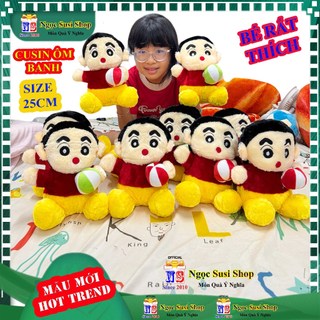 Thú Nhồi Bông Shin Cậu Bé Bút Chì Size 25cm Ôm Banh - Cusin SIêu Hot Làm Quà Tặng Cho Bé Yêu Đồ Chơi