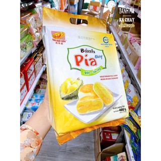 480gr-12bánh-Bánh pía kim sa chay đậu sầu riêng Tân Huê Viên.Hạn sử dụng 75ngày,ngay khi xé bao bì