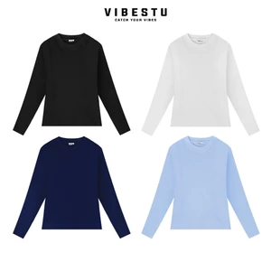 Áo Thun Trơn Tay Dài Baby Tee VIBESTU, Áo Thun Trơn Nữ Ôm Body Local Brand 230Gsm 100% Cotton Premium Đã Xử Lý Co Rút