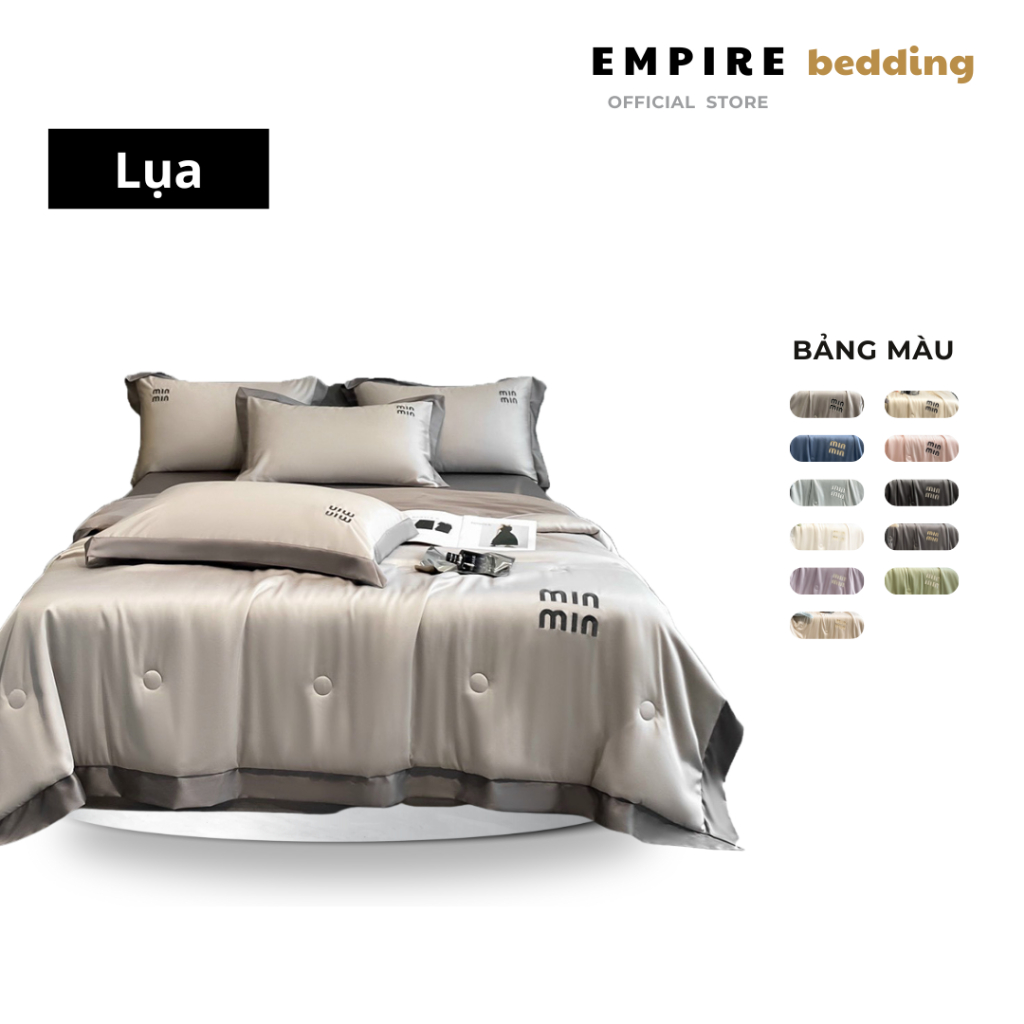 Bộ chăn ga gối đệm set 4 món phi lụa min min EMPIRE cao cấp thoáng mát - EMPIRE | Bedding & Decor