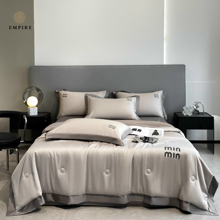 Bộ chăn ga gối đệm set 4 món phi lụa min min EMPIRE cao cấp thoáng mát - EMPIRE | Bedding & Decor
