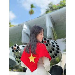 Khăn choàng đỏ sao vàng, khăn cờ tổ quốc, Khăn cờ Việt Nam, Khăn cờ 2/9 Việt Nam, Ngôi sao nhũ vải da